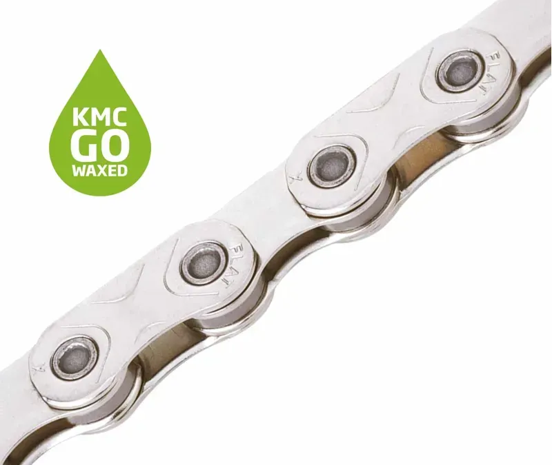 KMC ND 2 XFLAT 1/2x3/32-inch 12/13-speed Waxed Flattop Chain in Silver-1