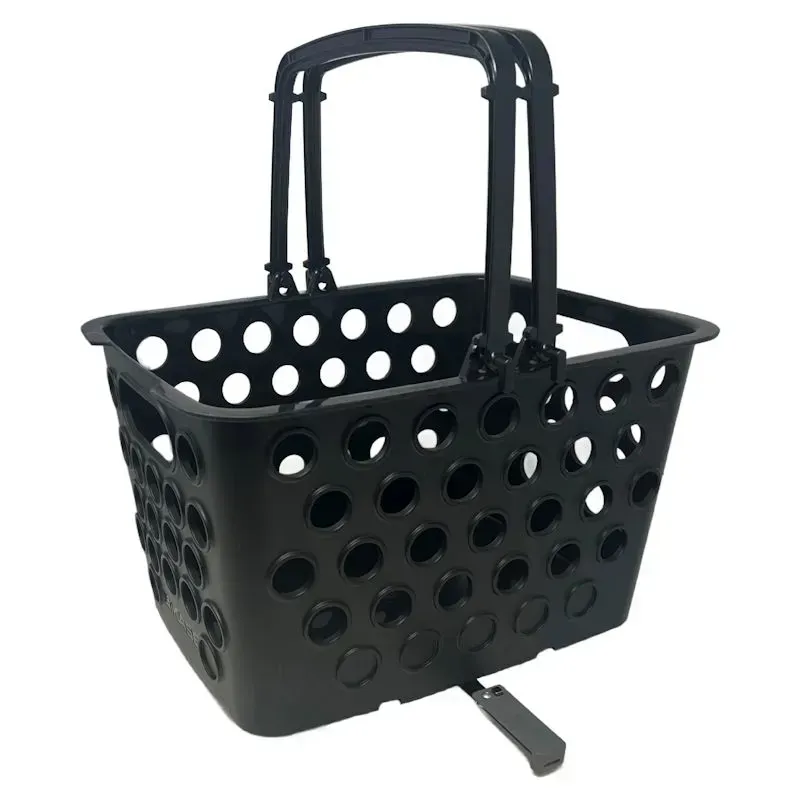 Bikase Momo MIK Rear Basket w/Molded Handles Strap-On in Black