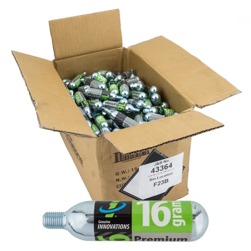 Genuine Innovations 16g Threaded CO2 Cartridges in Silver