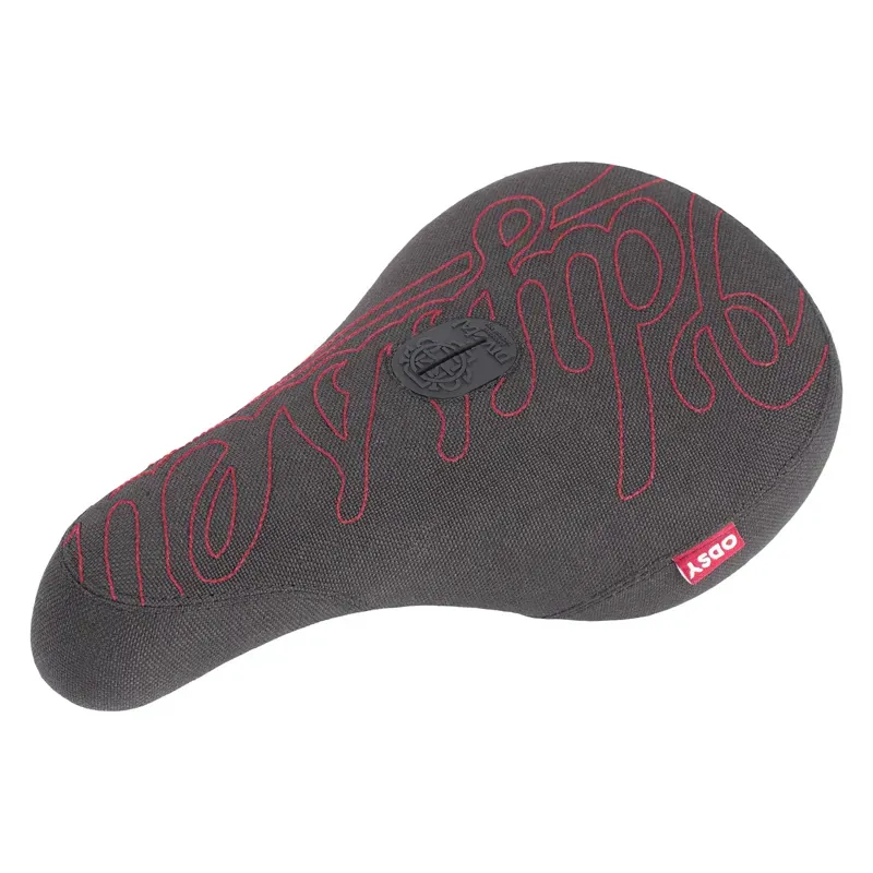 Odyssey Big-Stitch Fat BMX Saddle in Denim w/Red Stitch