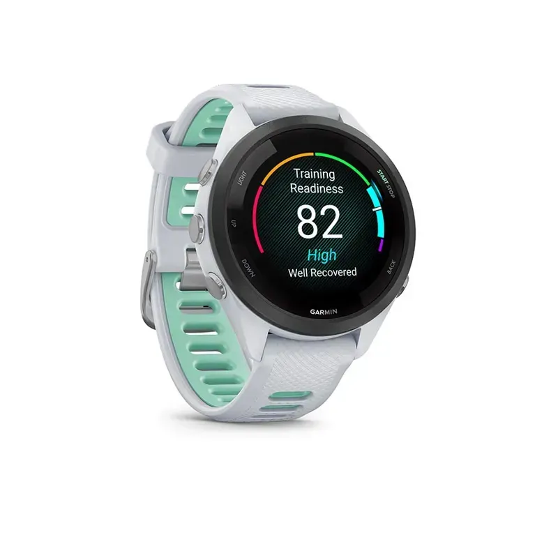 Garmin Forerunner 265S Music Watch in Whitestone/Whitestone/Neo Tropic-2