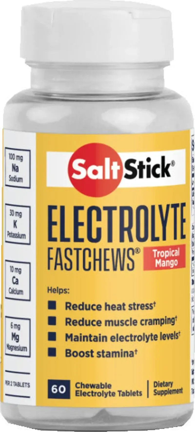 Saltstick Fast Chews 60-count Jar in Tropical Mango