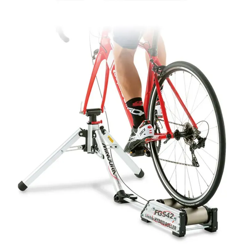 Minoura FG542 Hybrid Roller Trainer in White-1