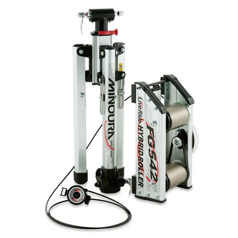 Minoura FG542 Hybrid Roller Trainer in White-2