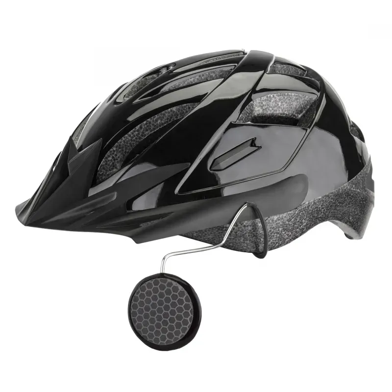 Tiger Eye Helmet Mount Bicycle Mirror in Reflector Black