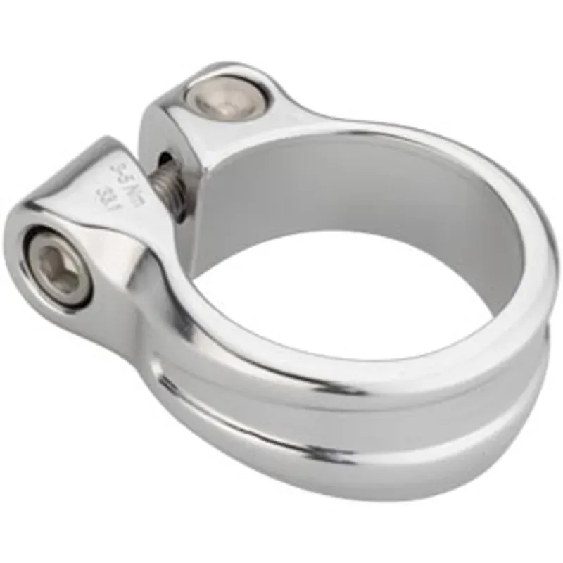 All-City Shot Collar 33.1mm Seatpost Clamp In Silver-1
