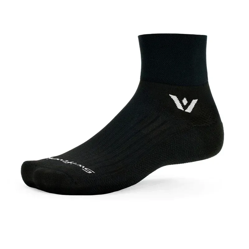ASPIRE QUARTER CREW SOCKS (d) (Send 848- 262) Black Large two
