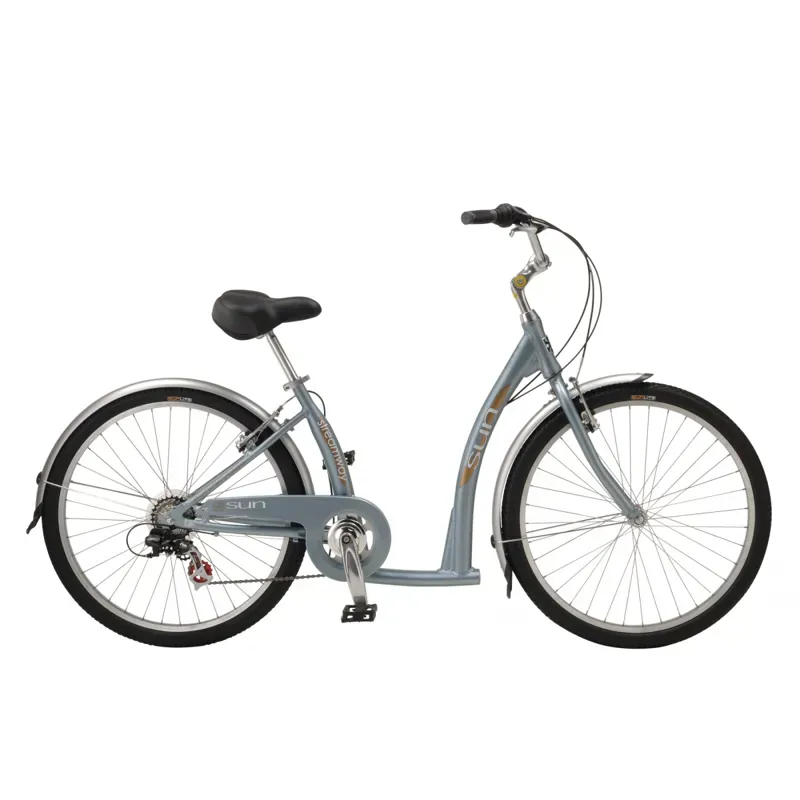 Sun Bicycles Streamway 7 Low Step-Thru Cruiser Bike in Pacific Blue