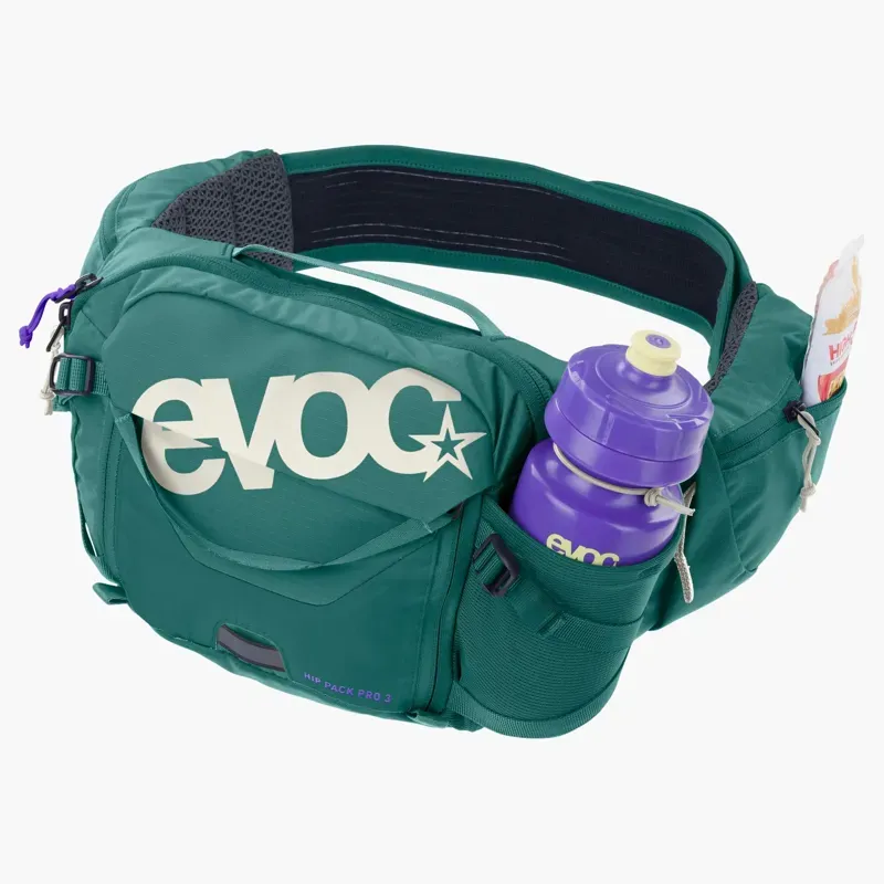 EVOC Pro 3 Hip Pack w/1.5l Hydration Bladder in Bottle Green-1