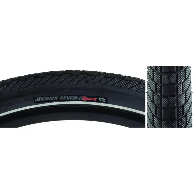 Kenda Kwick Seven.5 Sport 27.5x1.75-inch Wire Tire in Black/Reflective-1