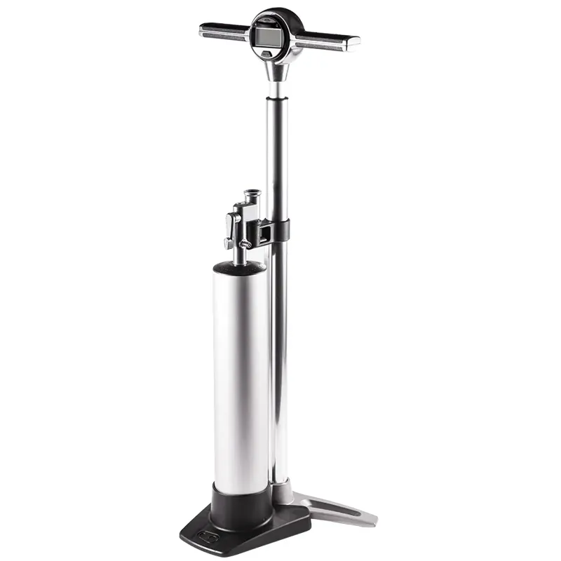 Crankbrothers Klic Digital Floor Pump w/Burst Tank in Silver