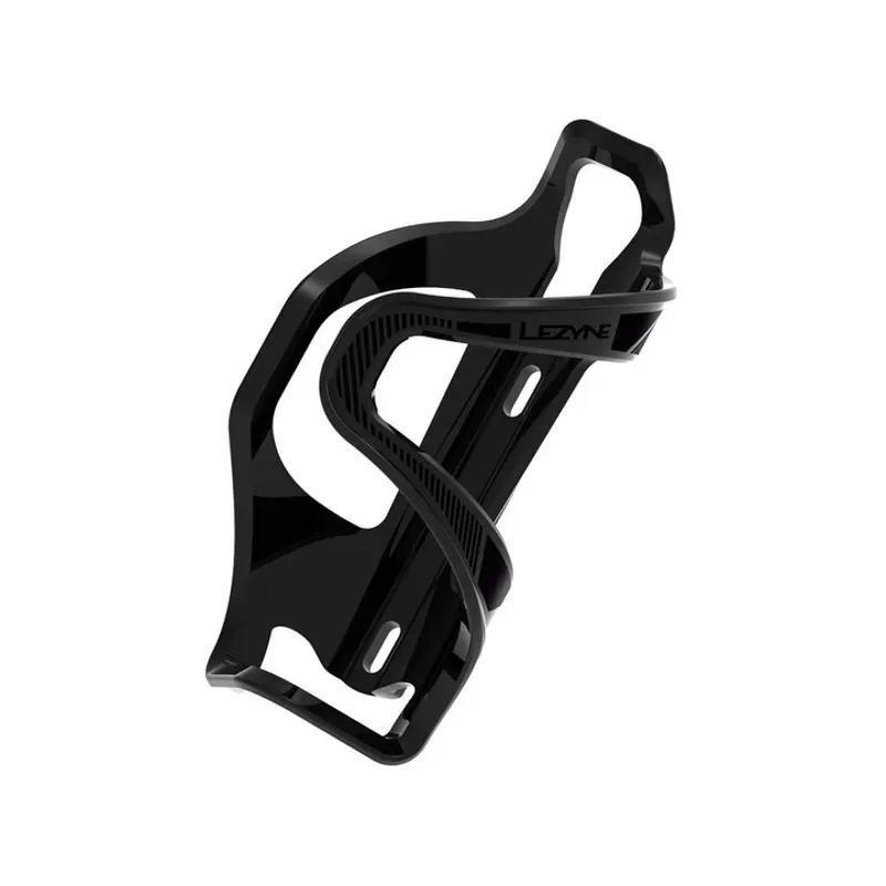 Lezyne Flow SL Water Bottle Cage - Right Side Entry Enhanced Graphics Black
