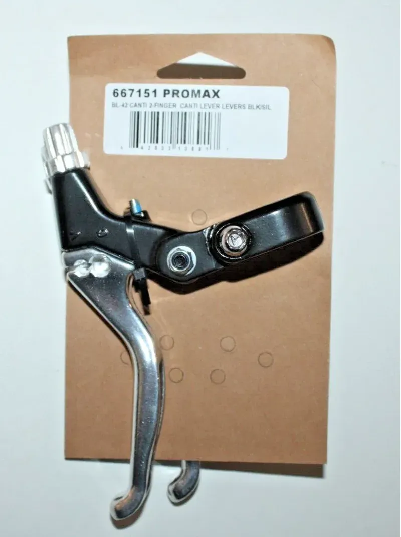 Promax BL-42 MTB 2-Finger V-Brake Levers in Black/Silver-3