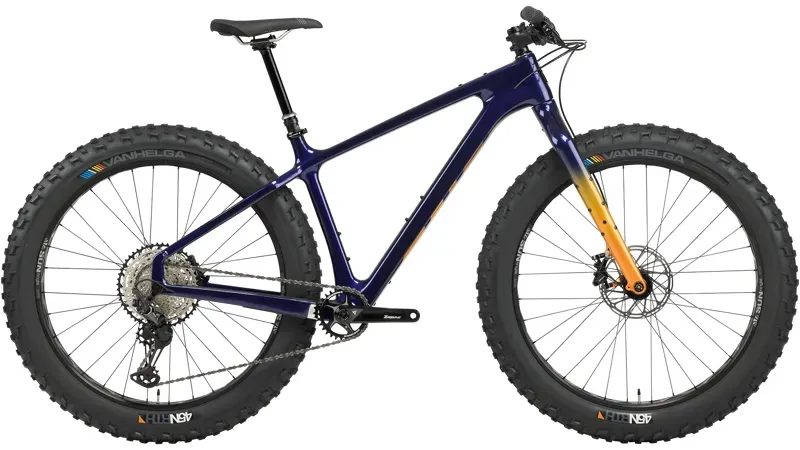 Salsa Beargrease Carbon XT 27.5-inch Carbon Fat Bike in Blue/Yellow