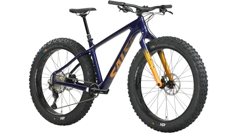 Salsa Beargrease Carbon XT 27.5-inch Carbon Fat Bike in Blue/Yellow-1