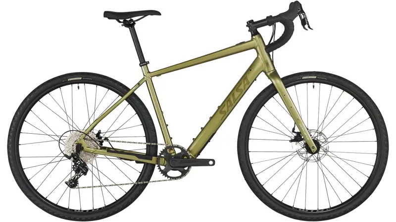 Salsa Confluence Drop Bar Apex 1 700c Al. E-Bike in Avocado Green