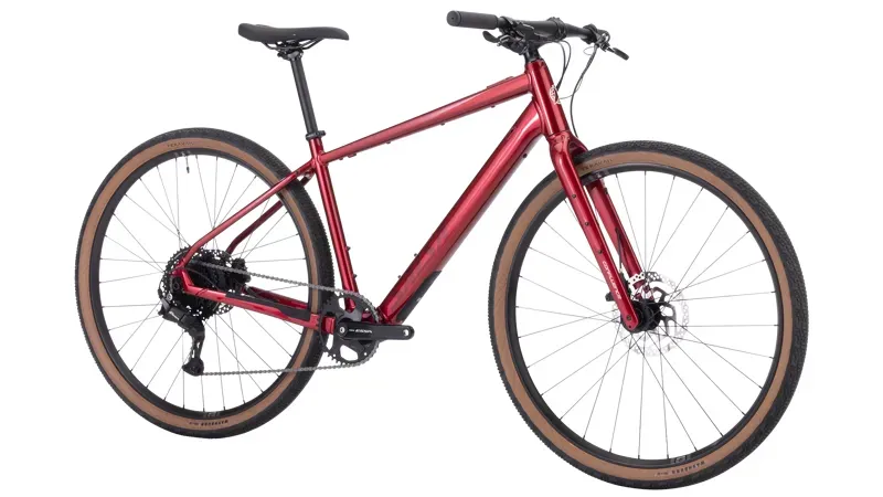 Salsa Confluence Flat Bar ESSA 8 Aluminum eBike 700c in Canyon Red-1