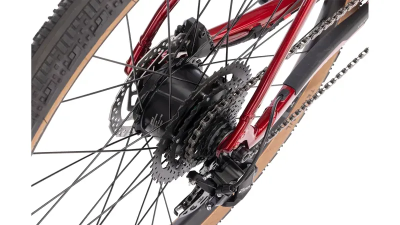 Salsa Confluence Flat Bar ESSA 8 Aluminum eBike 700c in Canyon Red-6