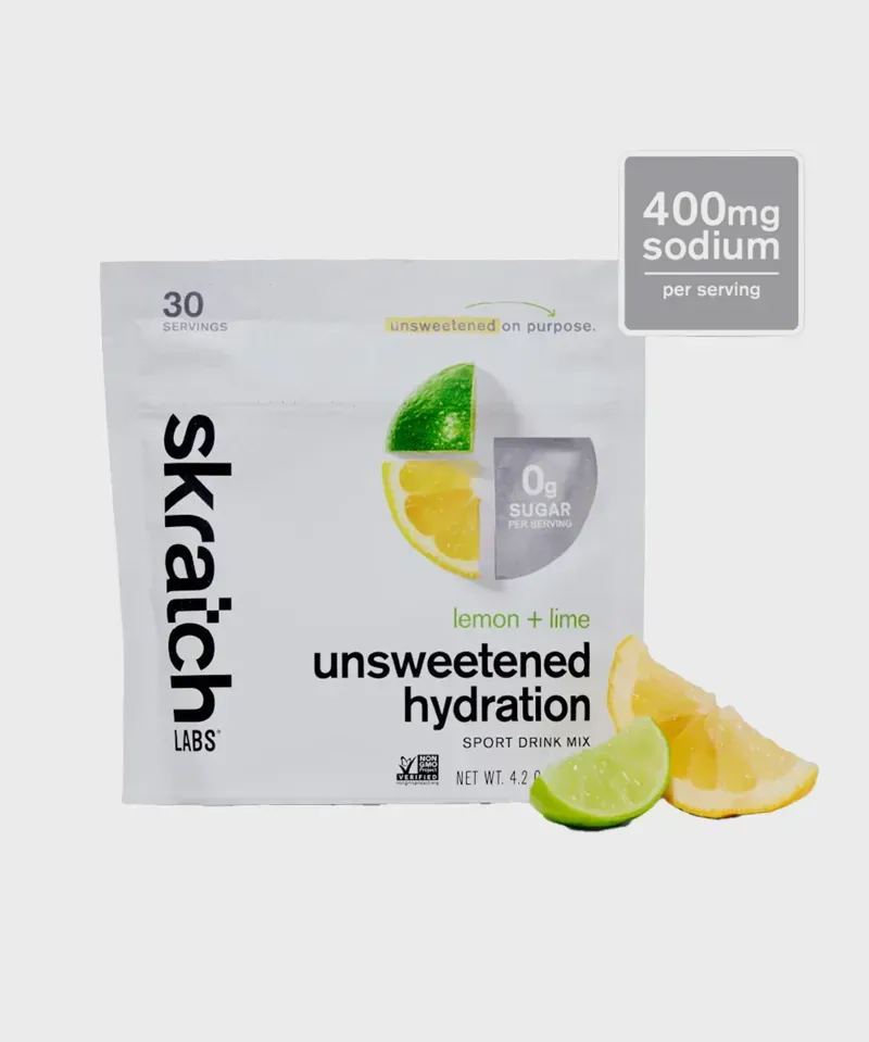 Skratch Labs Unsweetened 120g Sport Drink Mix in Lemon and Lime
