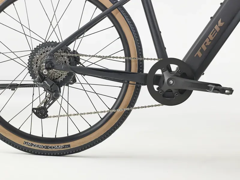 Trek FX+ 1S All Road Step Over Throttle E-Hyrid Bike In Dark Star-2