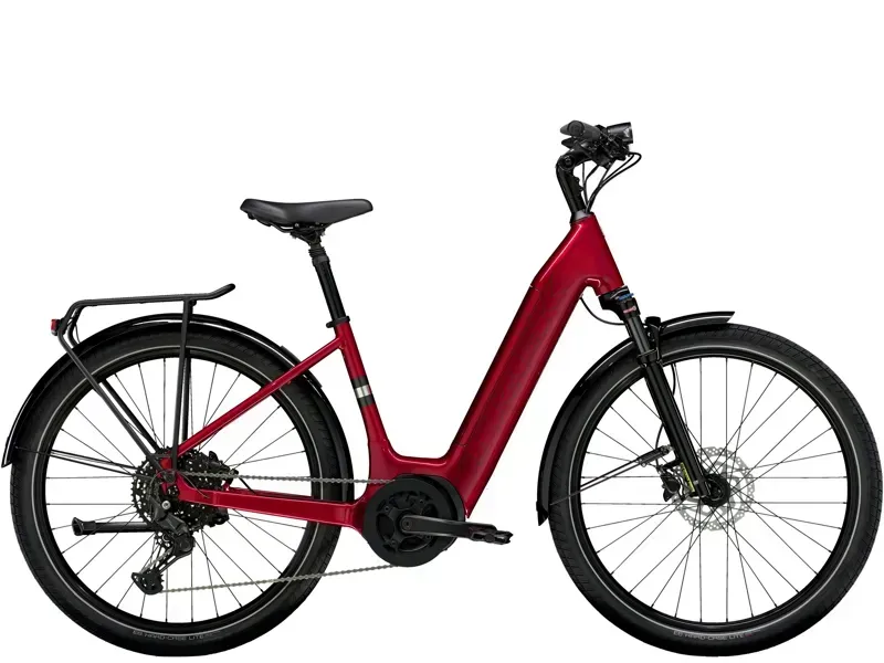 Trek Verve+ 4S Lowstep Gen 3 E-Hybrid Bike in Crimson